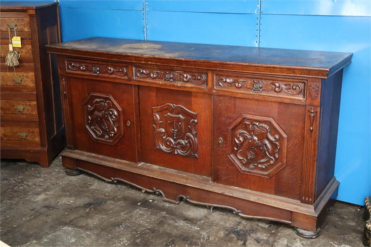 Large American Oak Sideboard