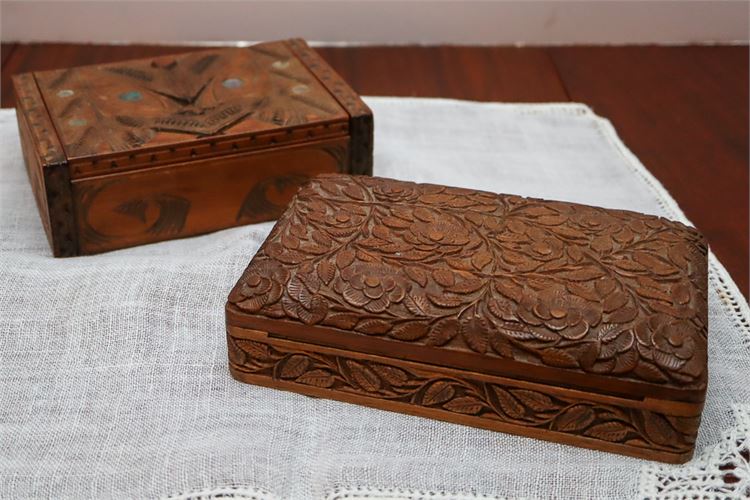 Two (2) Decorative Wooden Boxes