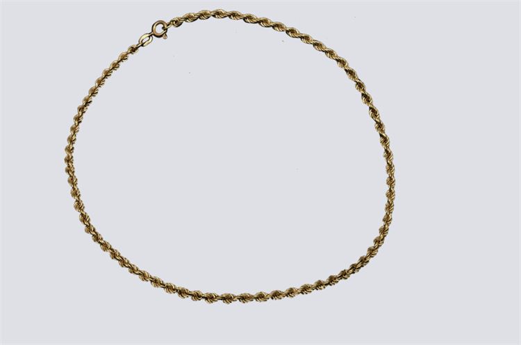 Gold Rope Twist Chain Necklace.