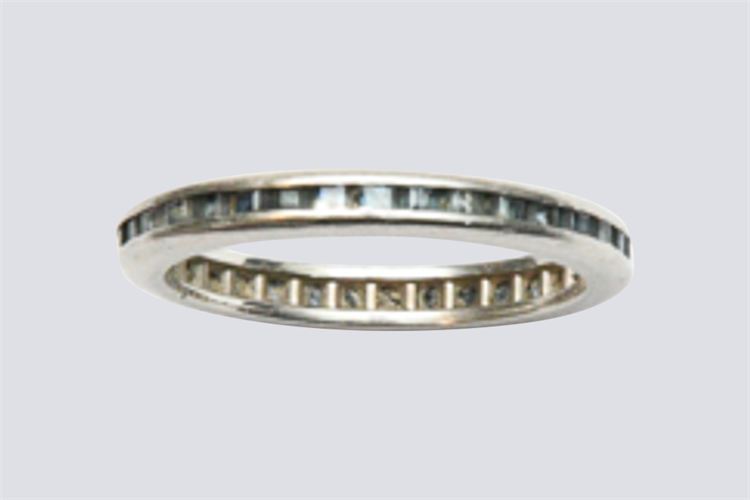 White Gold and Sapphire  Ladies Band