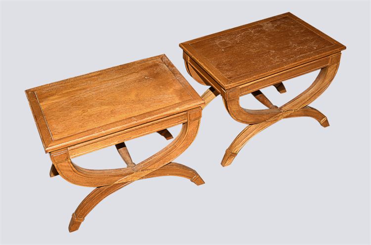 Pair of DREXEL Regency Style Curule Low Tables