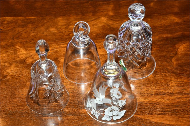 Group Lot of Four (4) Glass & Cut Glass Bells