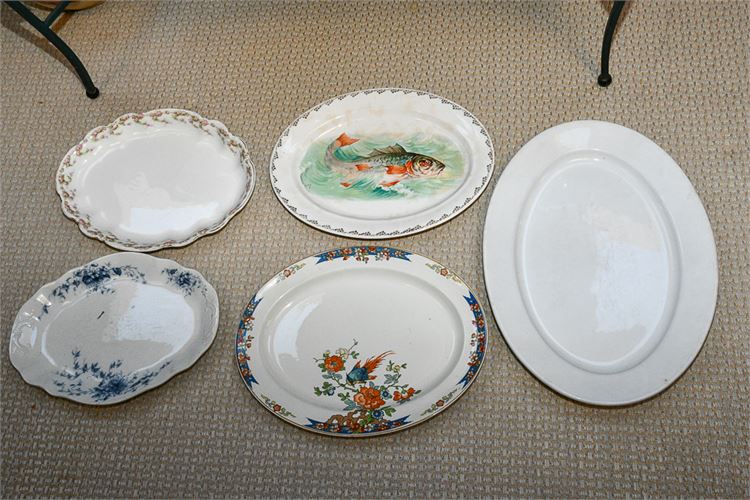 Lot of Five (5) Platters