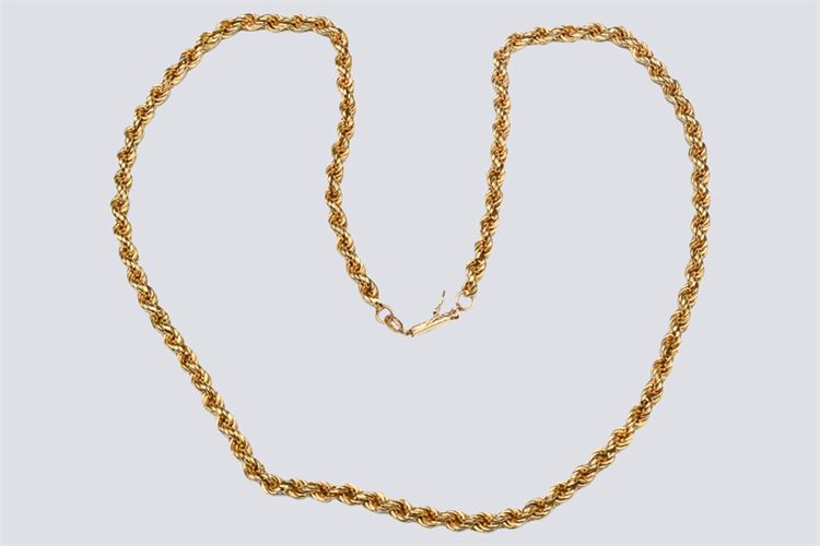 Rope Twist Gold Chain  Necklace.