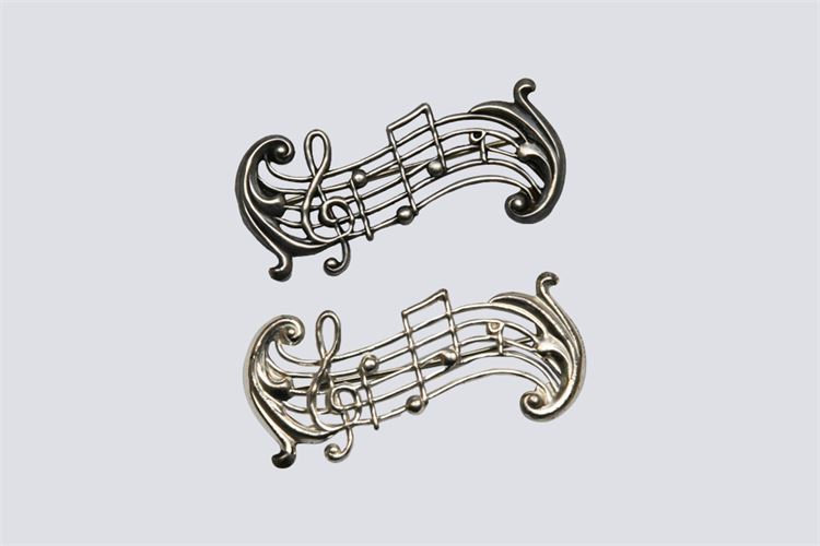 Two Sterling Silver  Dress Pins