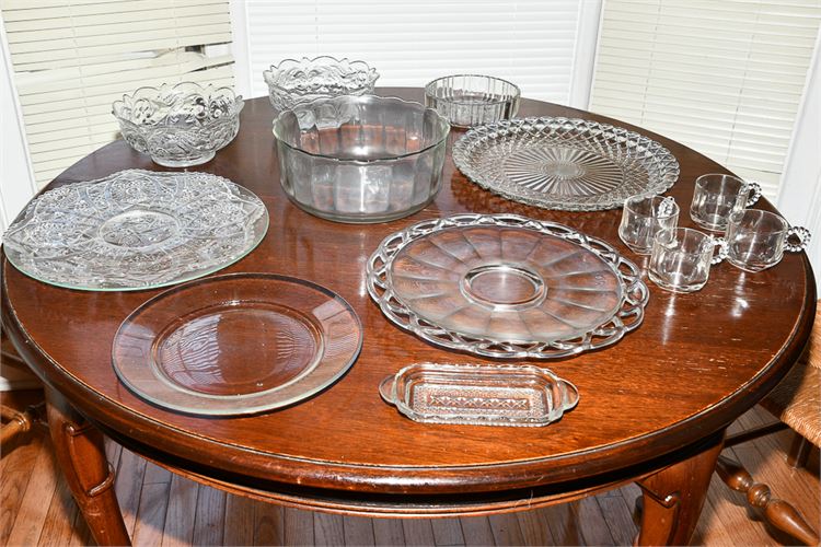 Lot of Pressed Glass Serving Trays