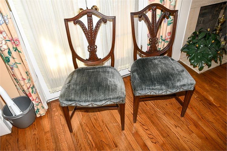 Pair Shield Back Chairs