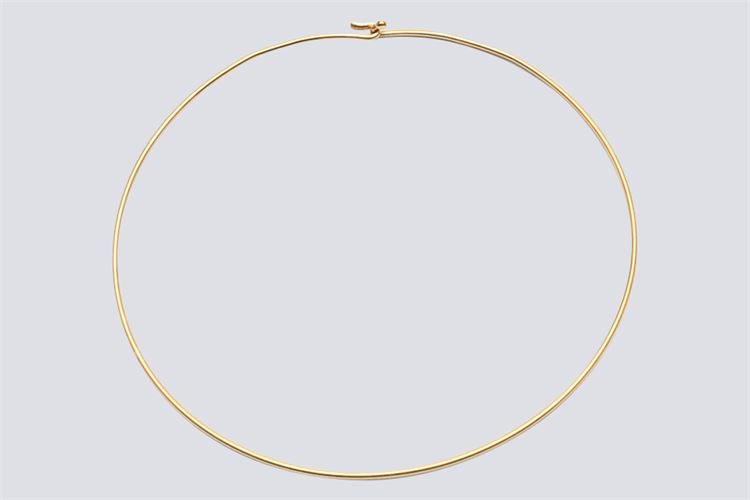 Gold Wire Choker with Fishhook Clasp.