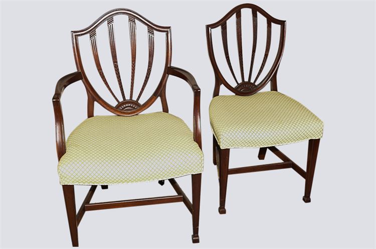 Two Hepplewhite Style Shield Back Chairs