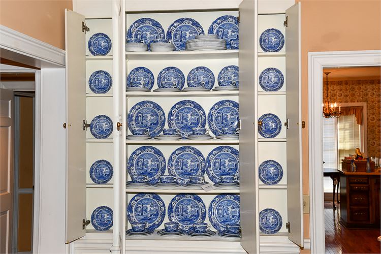 Partial Set of SPODE "Blue Italian" Dinnerware