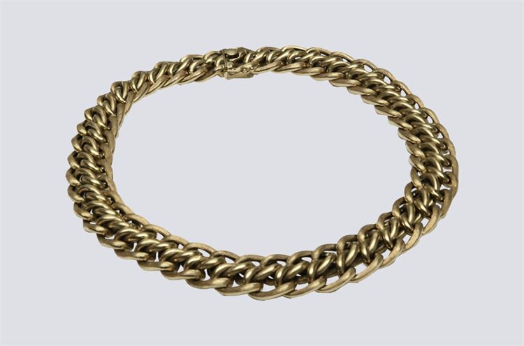 Gold Double Chain-Link Choker Necklace