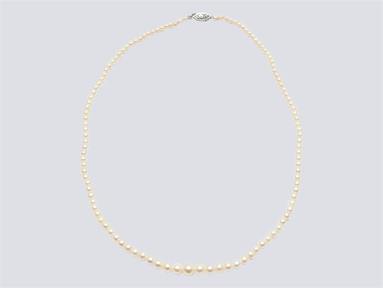 Single Strand Graduated Pearl Necklace