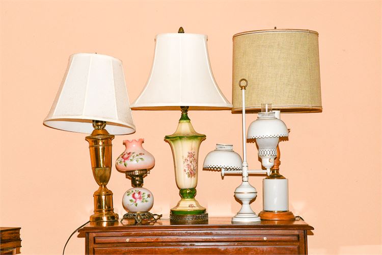 Group Lot of Five (5) Lamps