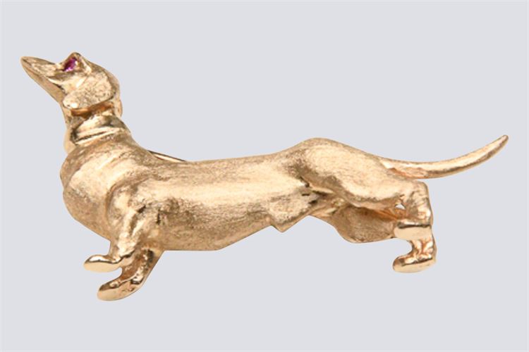 Gold Dauchound Form Dresspin