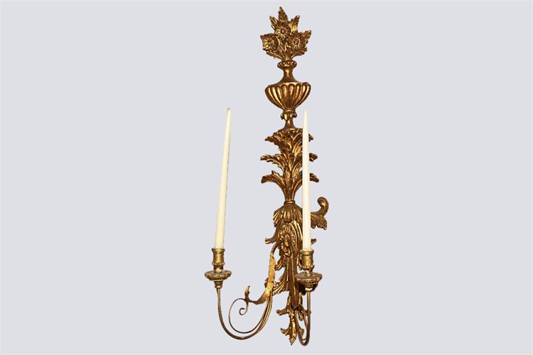 Antique Continental Gilt Wood Wall Light