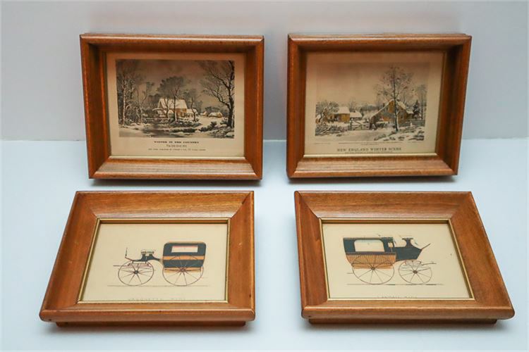 Pair of Currier & Ives Prints, et al