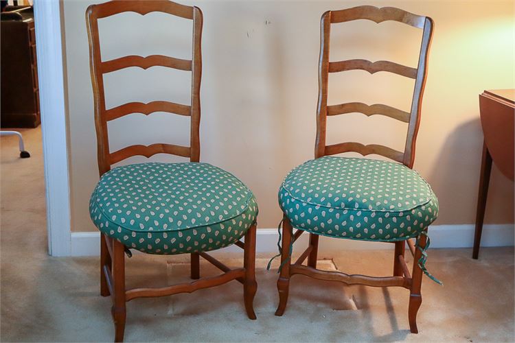 Pair of French Provincial Ladderback Chairs