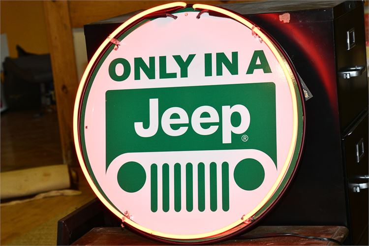 Vintage Neon Jeep Sign