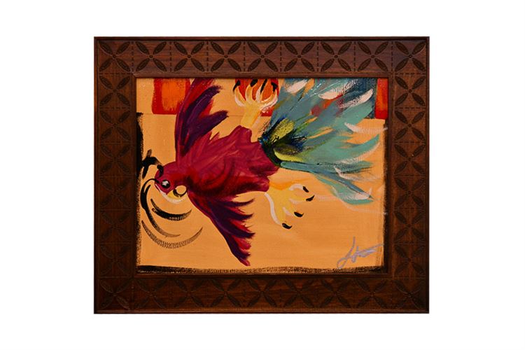 Madison Lattimer Folk Art Painting of Bird