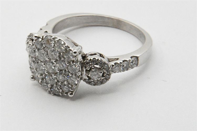 Ladies 14k White Gold and Diamond Ring