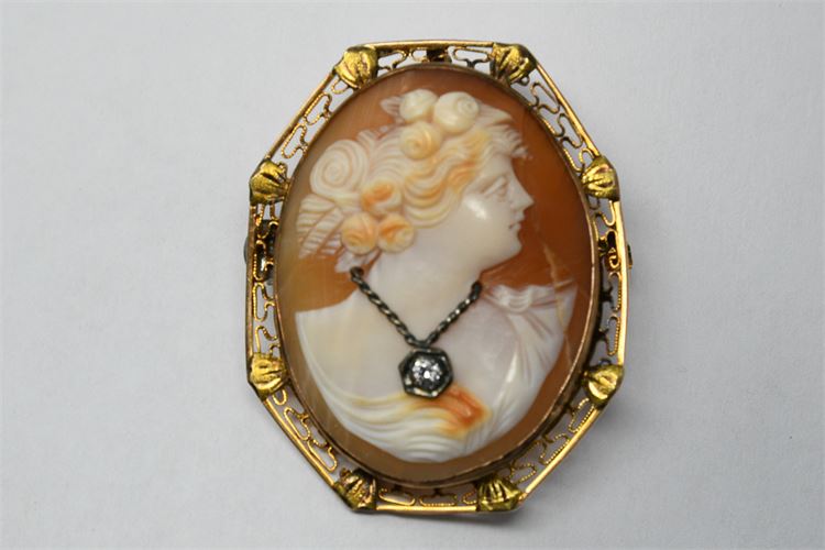 Cameo Pin with Diamond