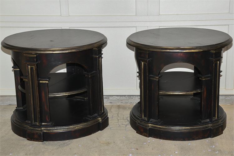 Pair of Tuscan Styled Drum Tables