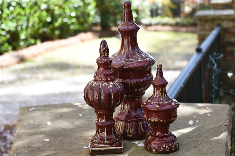 Group Lot of Three (3) Decorator Finials