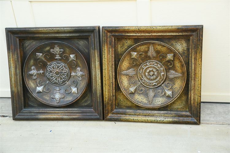 Pair of Framed Metal Chargers