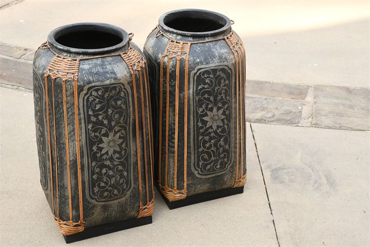 Pair of Asian Style Food Canisters