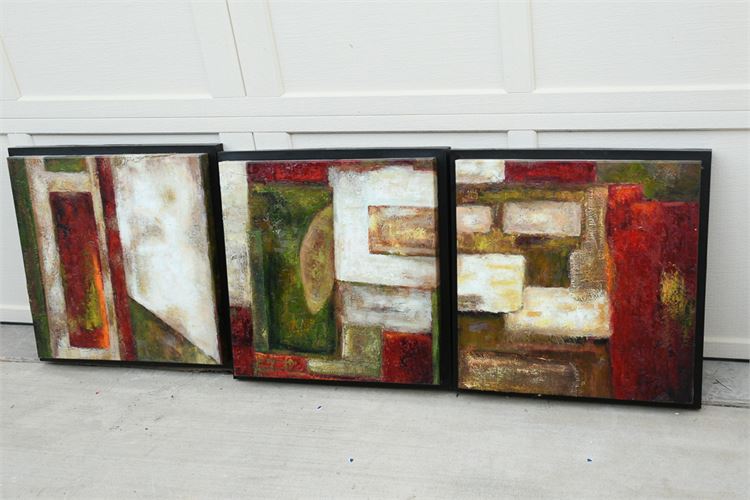 Contemporart School, Set of Three Abstract Paintings