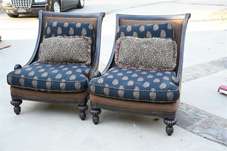 Pair of Barrel Back Easy Chairs