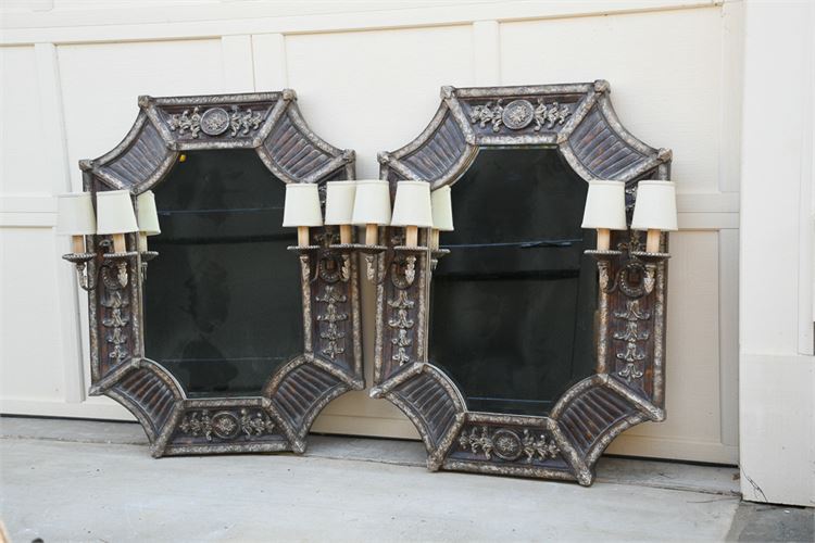 Pair Italian Style Girandole Mirrors