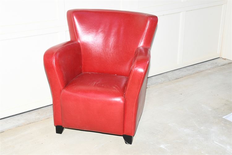 Contemporary Red Leather Armchair