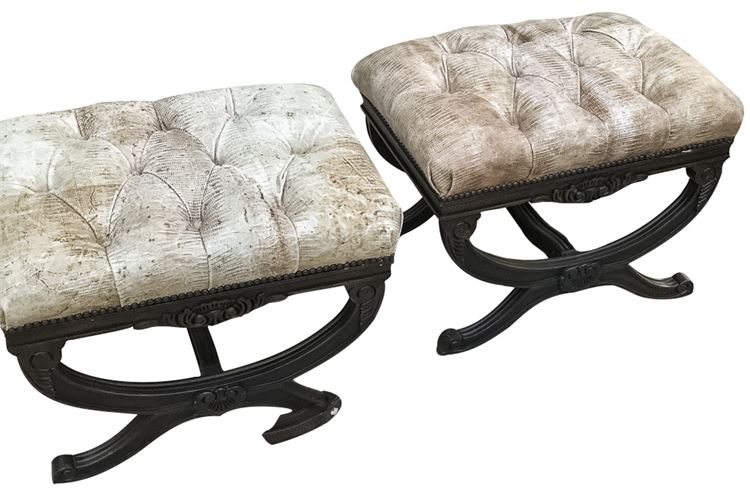 Pair of Designer Curule Form Benches