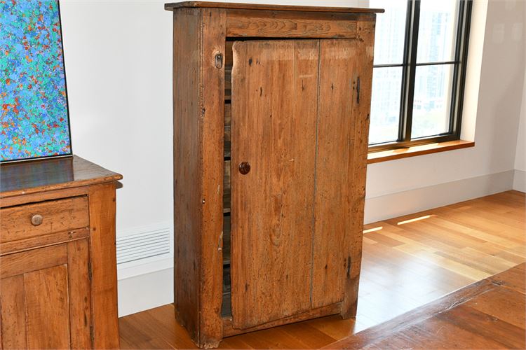 Antique Pine Single Door Kitchen Cabinet