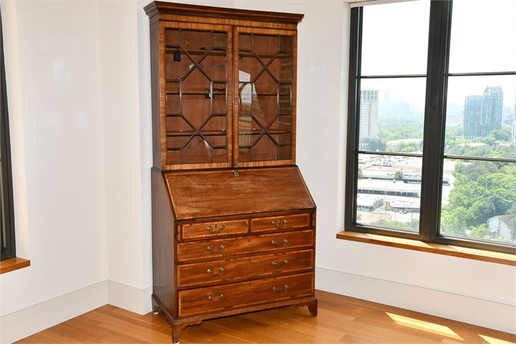 19th C English Mahogany Edwardian Secretary Desk