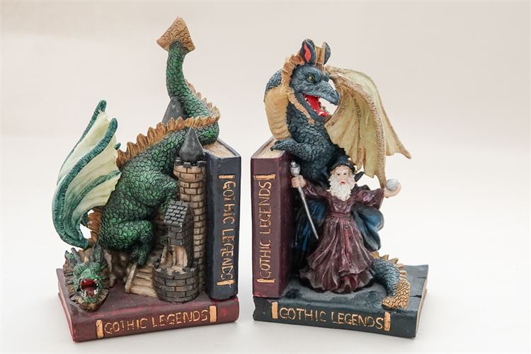 Pair of Dragon "Gothic Legends" Bookends