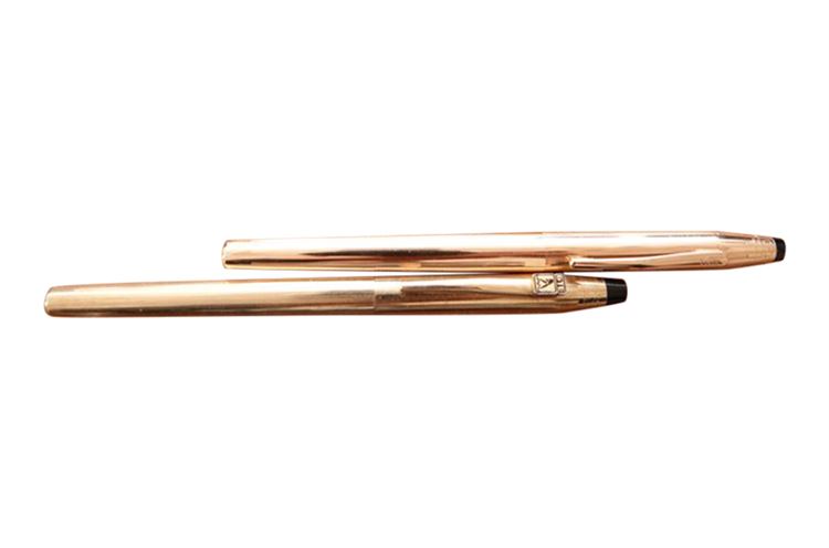 Pair Gold Filled CROSS Ballpoint & Fountain Pens