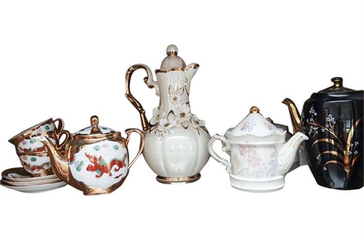 Group Lot of Porcelain Teapots and Teaset