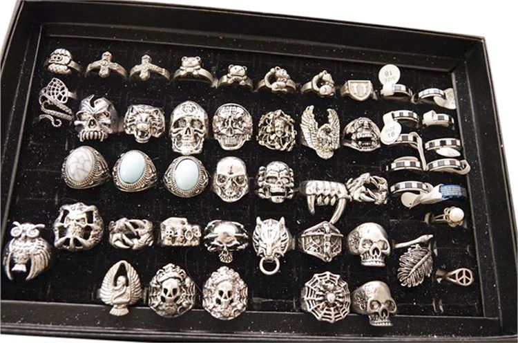 52 Silver Metal Gothic Style Rings