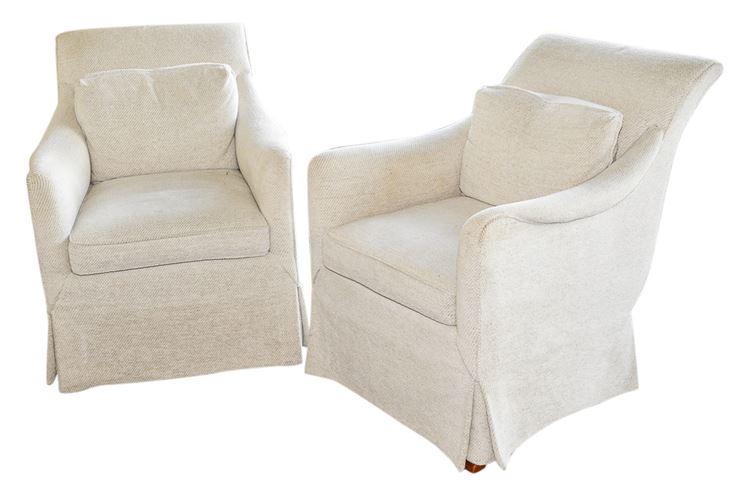 Pair of  HENREDON Upholstered Club Chairs