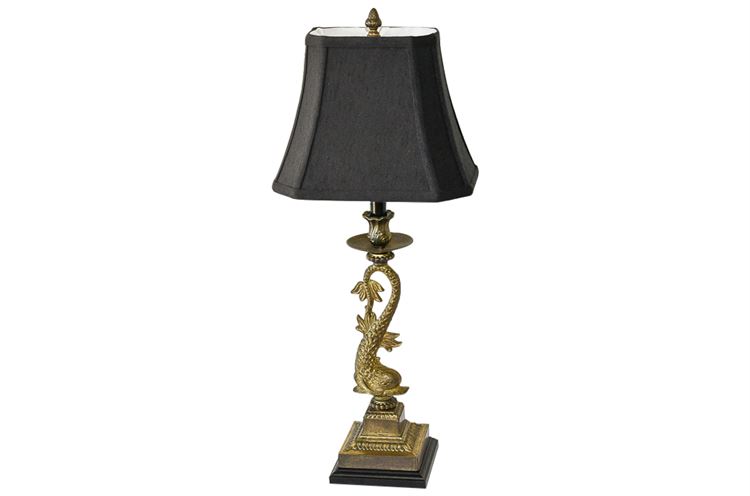 Neoclassical Dolphin Themed Lamp