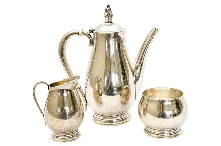 Three (3) Piece Sterling Silver Tea Set by ROYAL DANISH USA