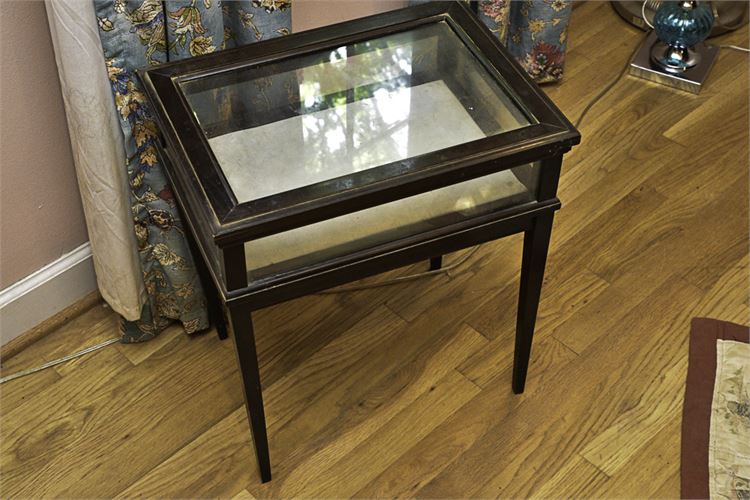 Black Glass Top Display Table