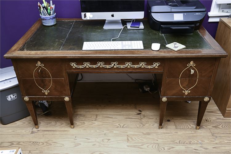 Leather Top Mahogany Empire Style Writing Desk