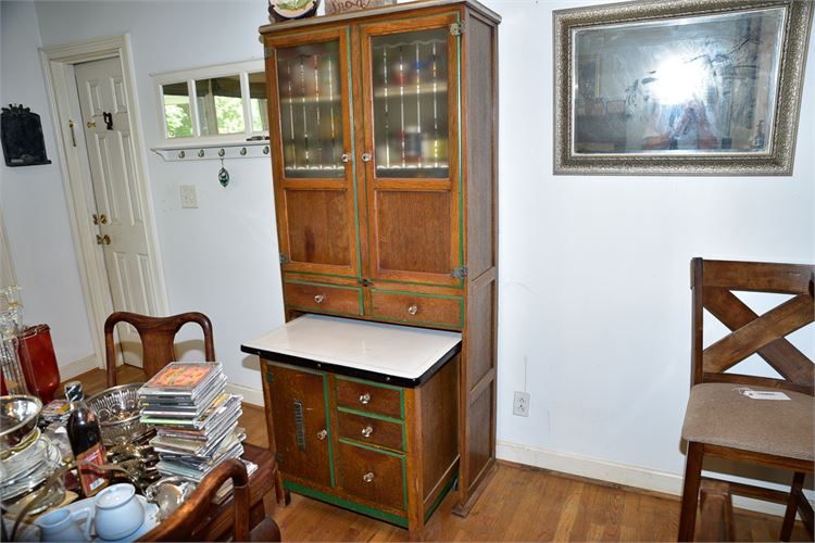 Vintage 1930'S Oak Kitchen Hoosier Cabinet