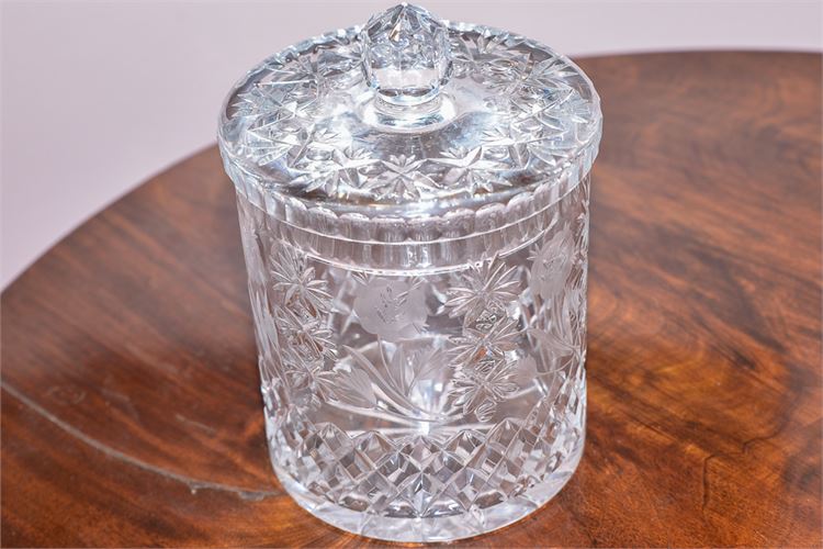 Etched Glass Ice Bucket w/Lid