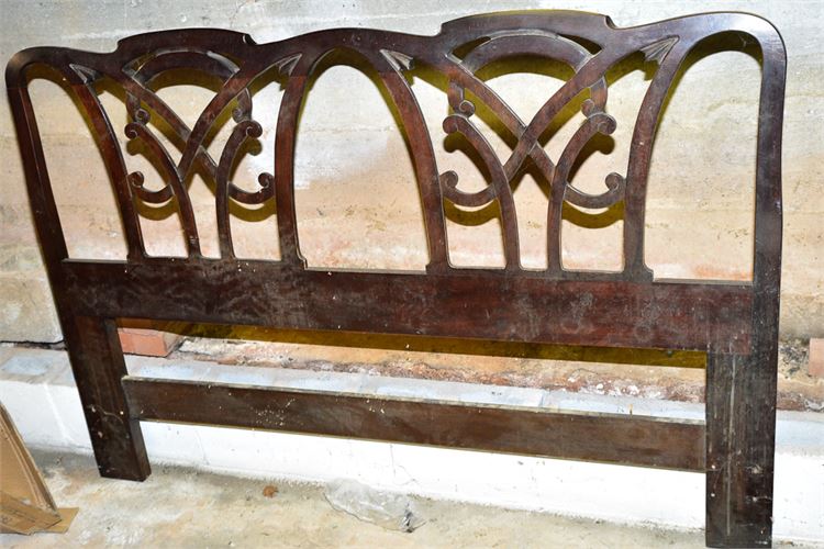 Carved Mahogany CHIPPENDALE Style Headboard