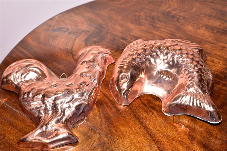 Pair Copper Kitchen Molds