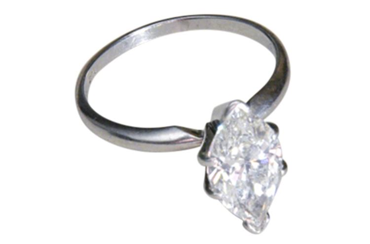 3.24 Carat Marquise Diamond Ring in Platinum Setting